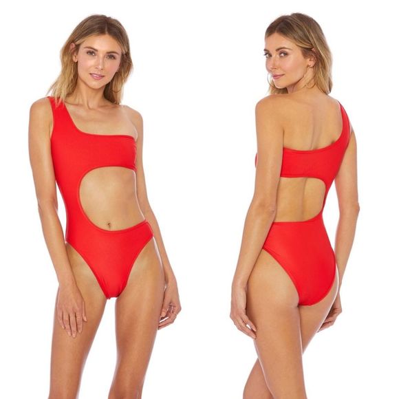 ELLEJAY Kristin One Piece Swimsuit Red Size Large - Picture 1 of 7